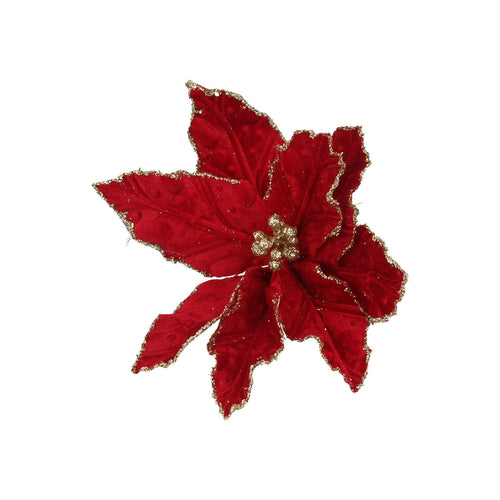 Red Poinsettia with Gold Trim