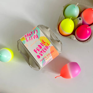 Neon Egg Candles Box of 4