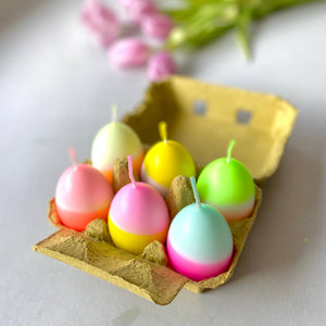 Neon Egg Candles Box of 6