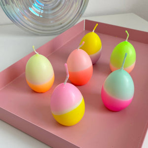 Neon Egg Candles Box of 6