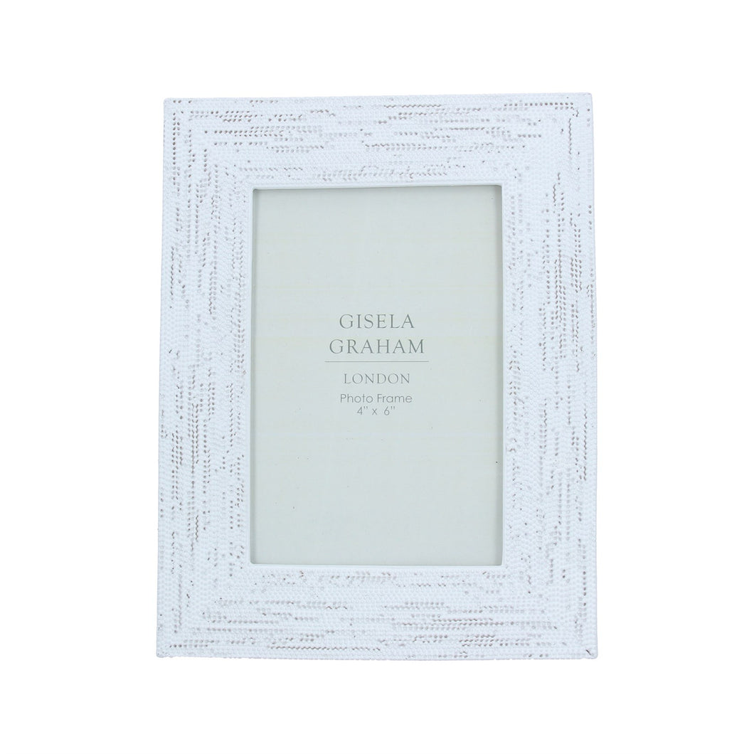 White Wash Beaded Picture Frame
