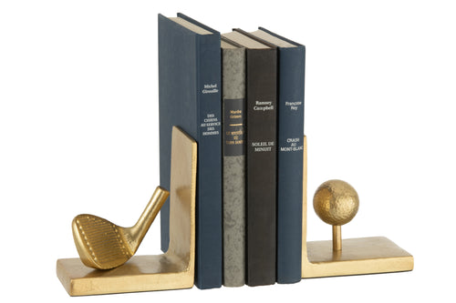 Set of Gold Golf Bookends