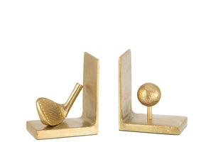 Set of Gold Golf Bookends