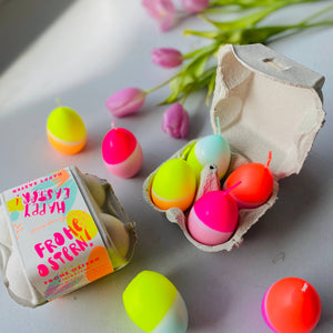 Neon Egg Candles Box of 4