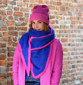 Blue with Pink Trim Scarf