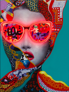 Neon Wall Painting - Chic Woman