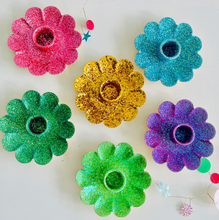 Flower Glitter Candle Holders