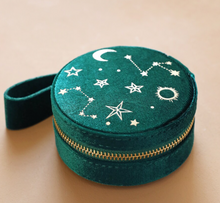 Green Velvet Starry night Jewellery Case