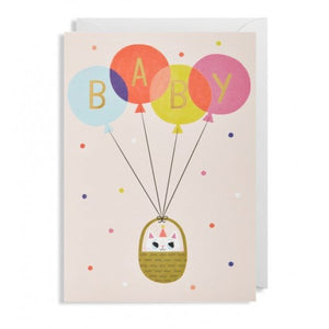 Elephant New Baby Card Girl