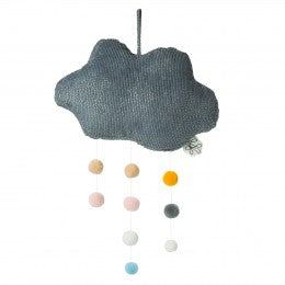 Corduroy Cloud (Grey) with Pompons - 34 cm