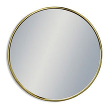 Large Round Vintage Brass Style Framed Wall Mirror