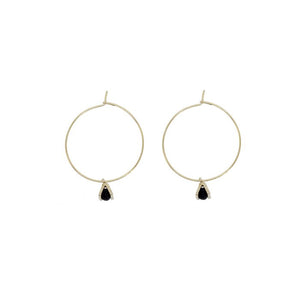 Gold Hoops with Triangle Charm
