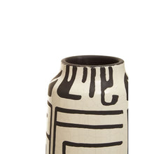 Black and White Earthenware Vase