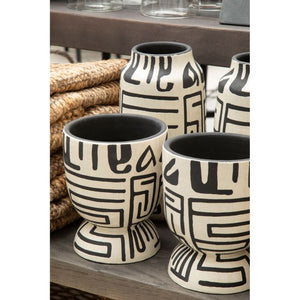 Black and White Earthenware Vase