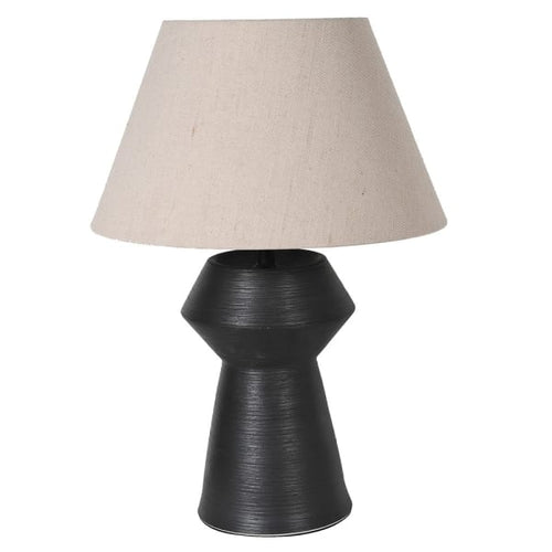 Black Tapered Lamp with Shade