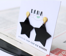 Dana Black Star Vinyl Earrings