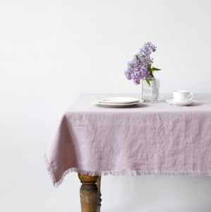 Pink Lavender Tablecloth with Fringes
