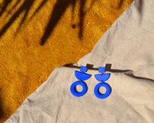 Blue Geometric Statement Earrings