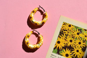 Sunflower Hoop Earrings
