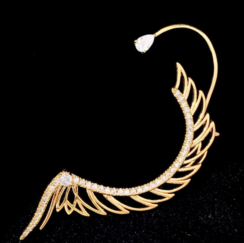 Gold Angel Wing Earring/Cuff