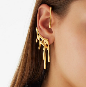 Single Gold Lava Earring and Cuff