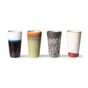 HKliving® - 70's latte mugs set of 4