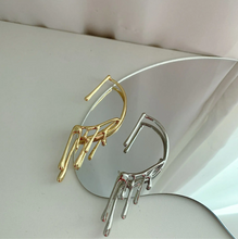 Single Silver Lava Earring and Cuff