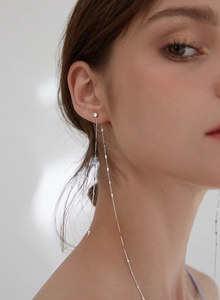 longline silver elegant earrings