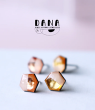 Dana - Blush Pink and Gold Vinyl Record Studs