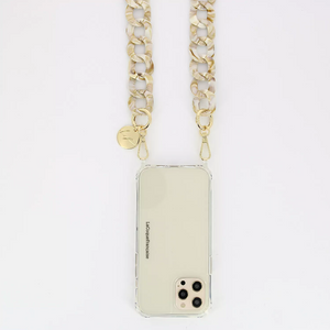 Jewellery Phone Chain in Matte Beige Tortoiseshell