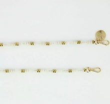 Jewellery Phone Chain with natural white and golden beads
