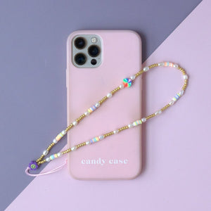 Phone Chord in Gold and Pearl