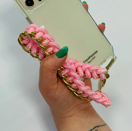 Jewellery Short Phone Chain in Pink