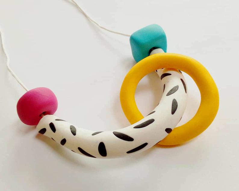 Tropical Yellow Hoop Necklace