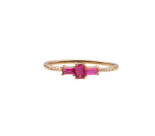 Chérie Goldplated Ring Cross Pink Clear