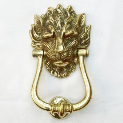 Lions Head Door Knocker - Solid Brass