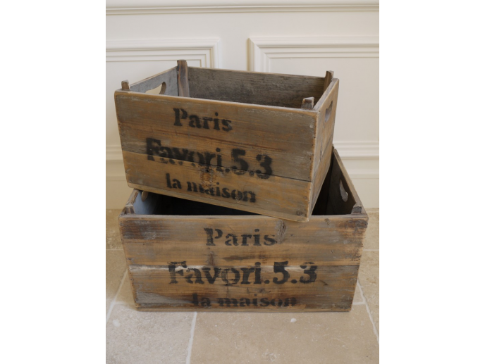 Set Of 2 Wooden Crates