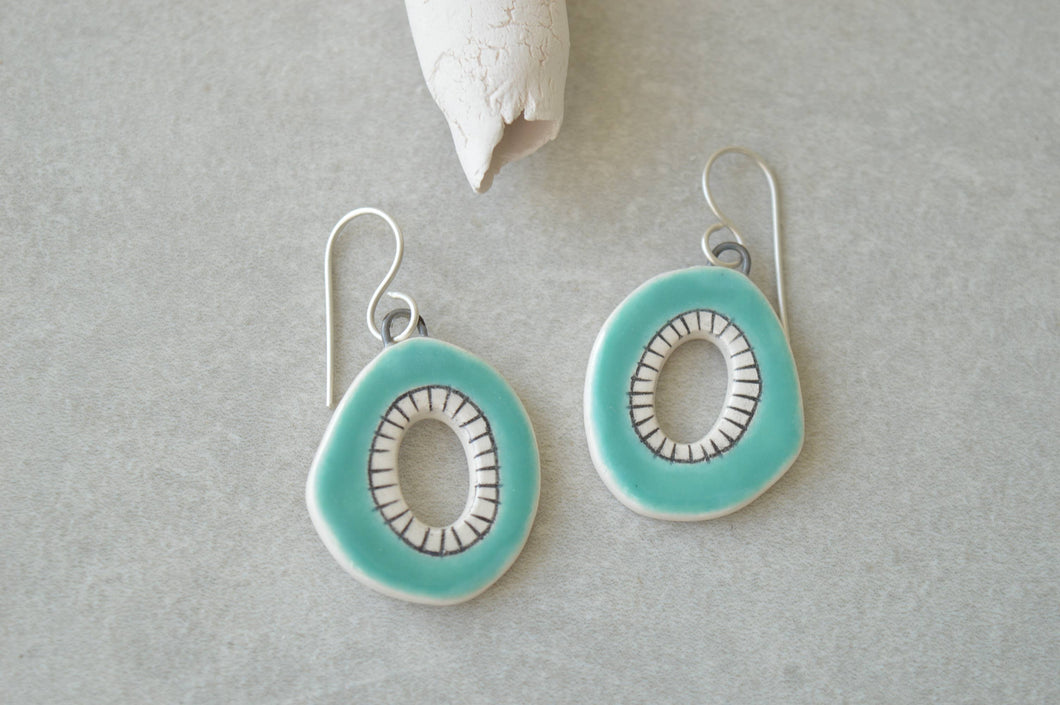 Ceramic Turquoise Hoop Earrings dungarvan