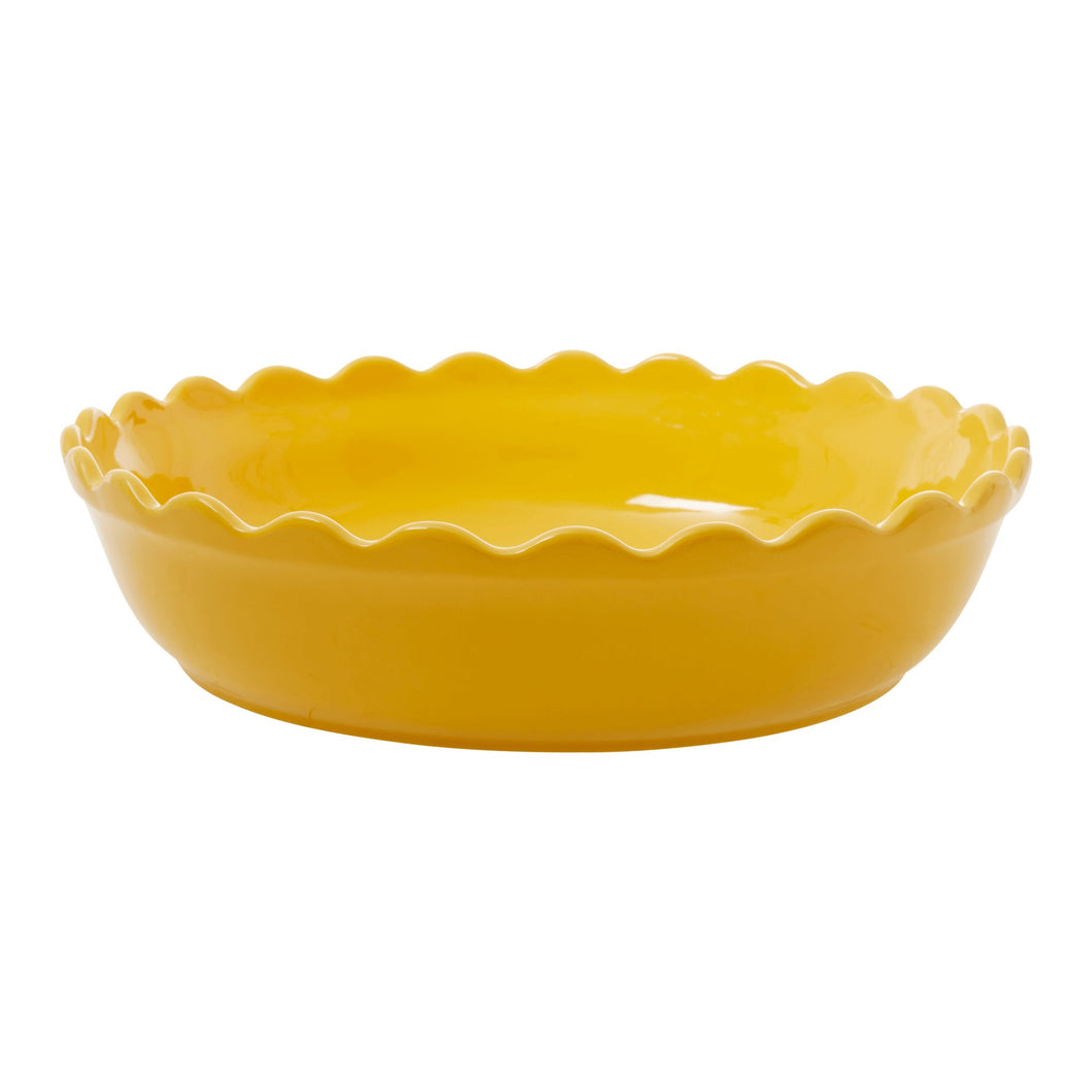 Yellow Stoneware Pie Oven Dish
