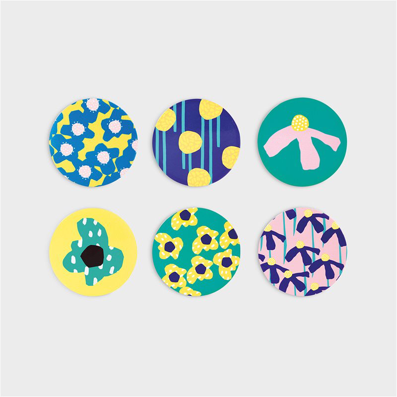 Set of 6 Floral Coasters