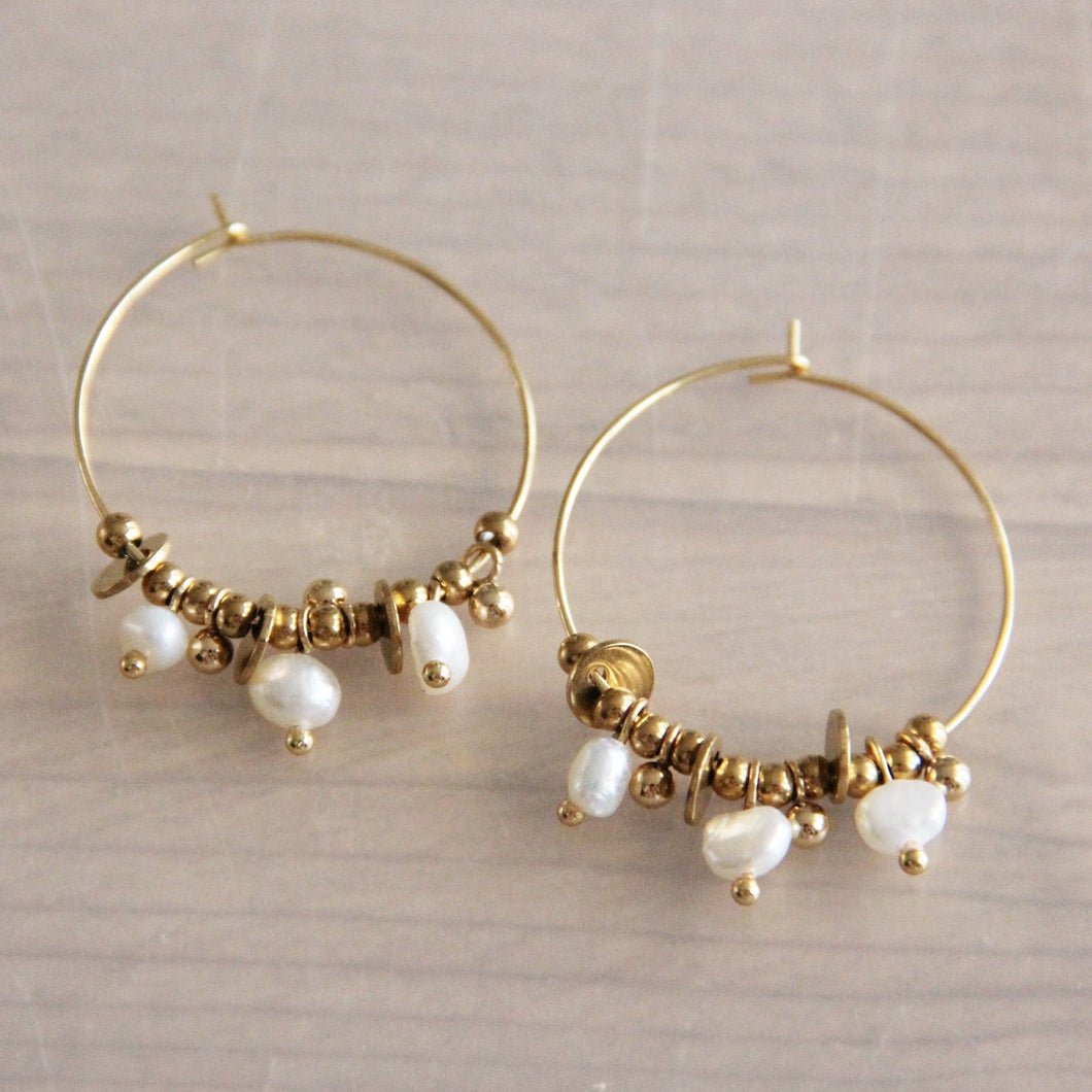 Hoops with Pearls and Gold Coloured Accents