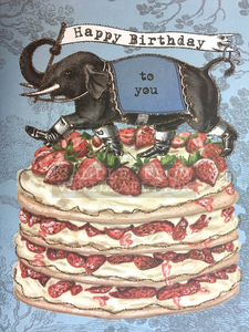 VF Birthday Card - Elephant Cake