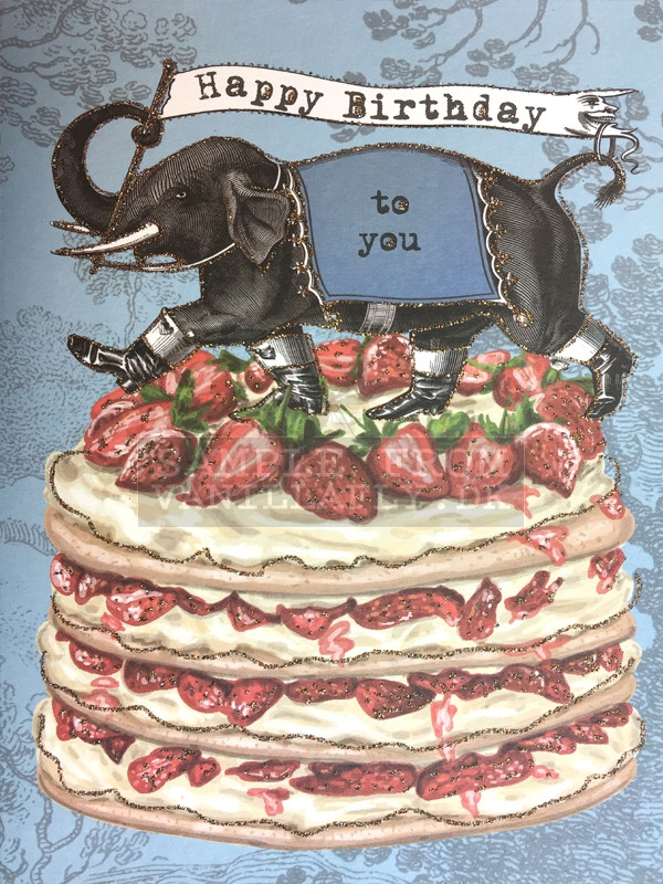 VF Birthday Card - Elephant Cake