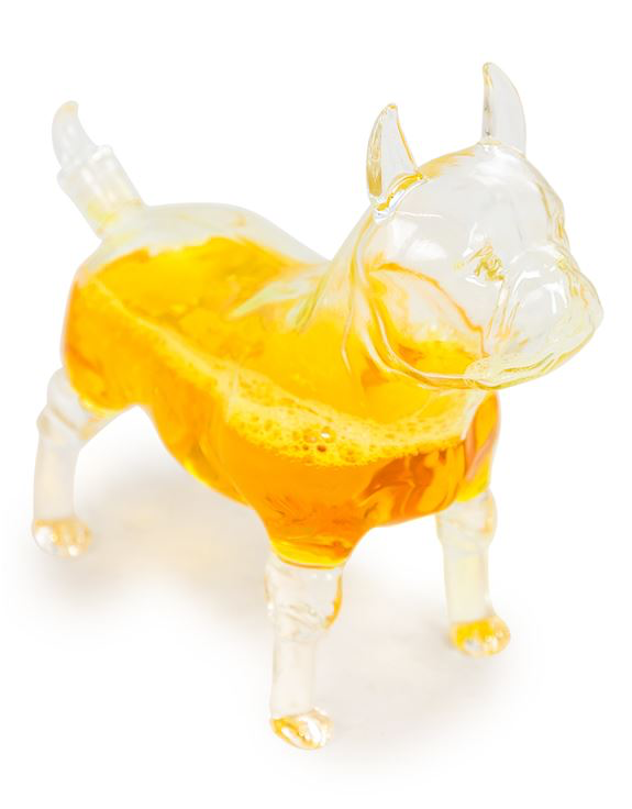 French Bulldog Glass Decanter