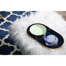Set of 2 Navy, Gold and Mint Trays
