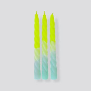 Neon Twisted Candles - Banana Split