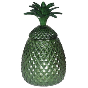 Green Glass Pineapple Jar