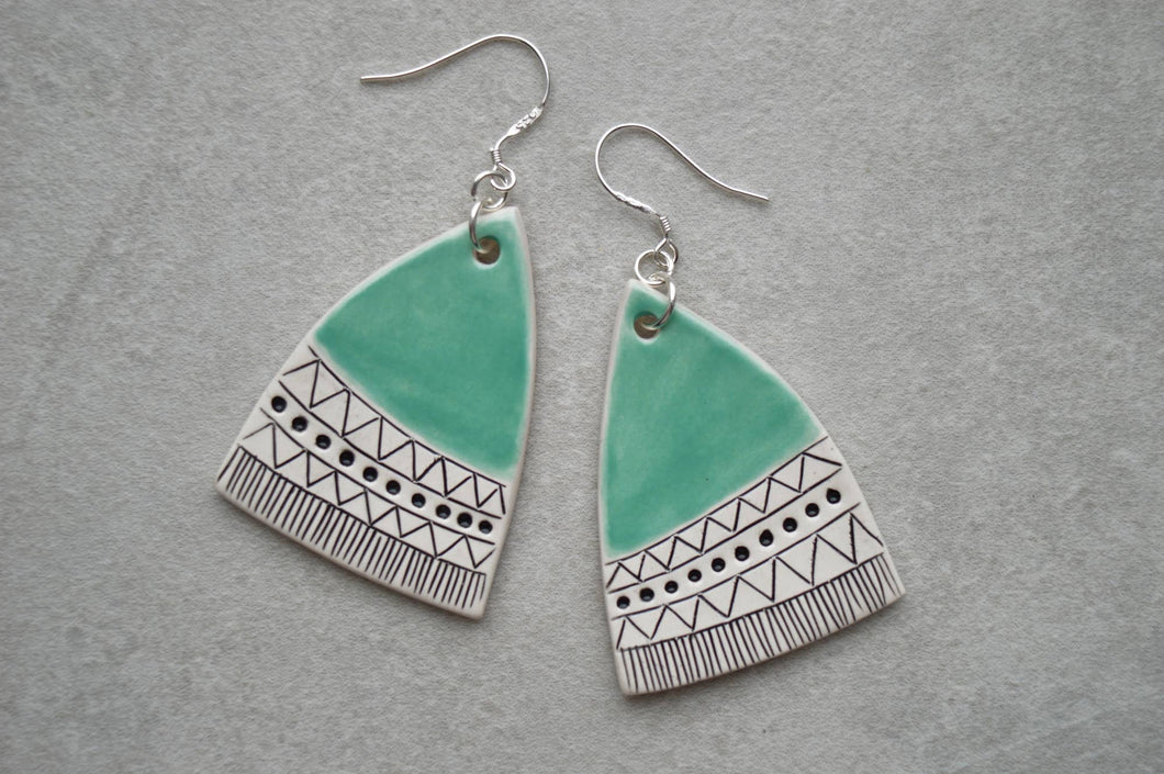Ceramic Turquoise Statement Earrings