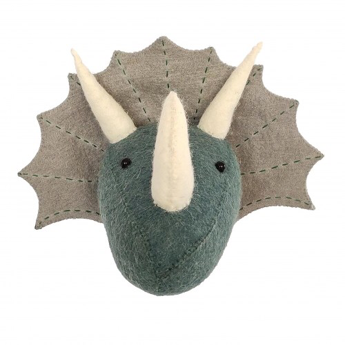 Mini Triceratops Head blue/ Grey