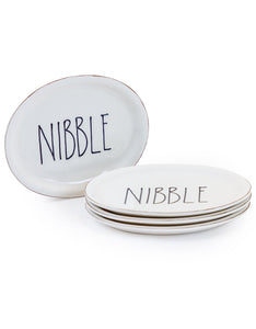 Oval ceramic nibble plate